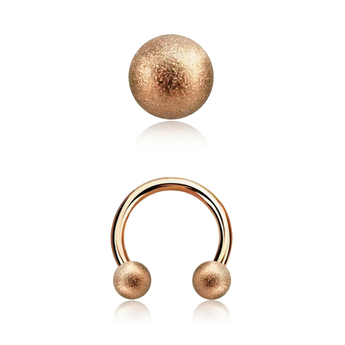 CBR 1.2mm roséguld med 3mm frostade kulor