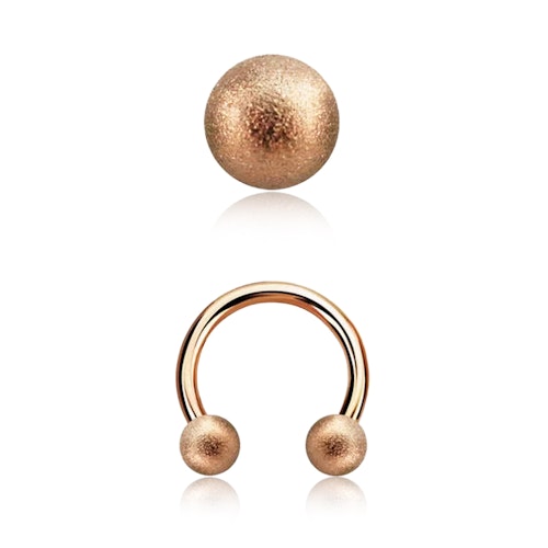 CBR 1.2mm roséguld med 3mm frostade kulor