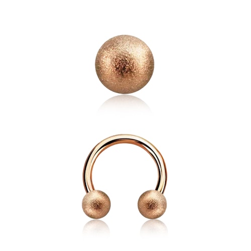 CBR 1.2mm roséguld med 4mm frostade kulor