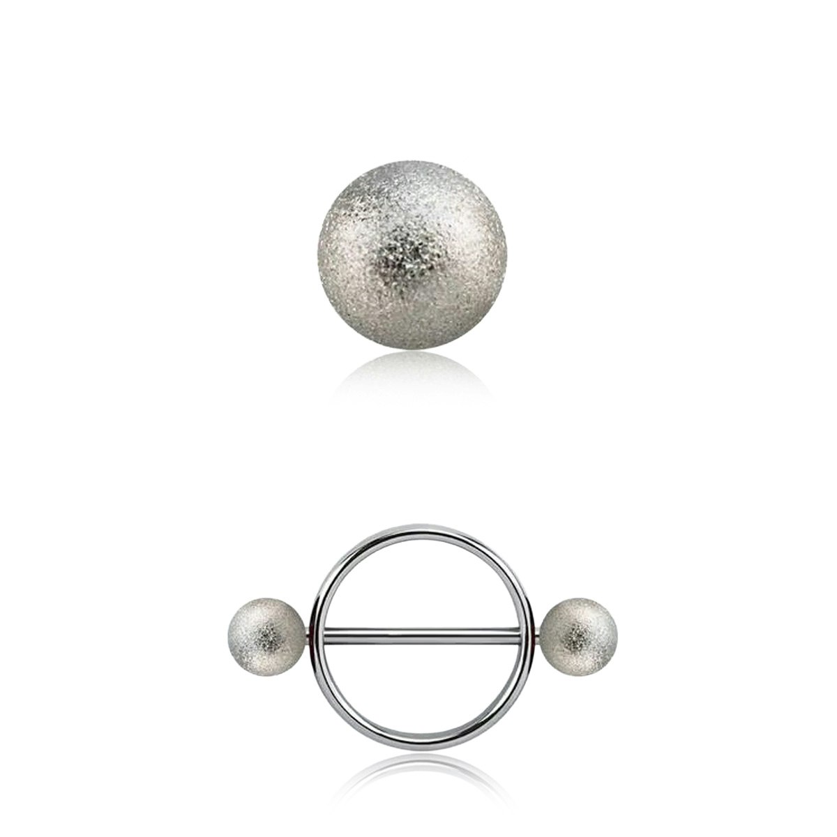 Rund bröstsköld 1.6mm med frostade 5mm kulor