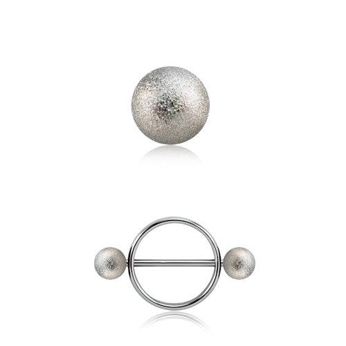 Rund bröstsköld 1.6mm med frostade 5mm kulor