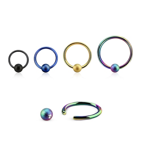 PVD-Pläterad BCR 1.2mm med 4mm frostad kula