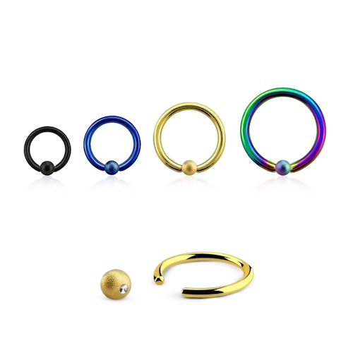 PVD-Pläterad BCR 1.6mm med 3mm frostad kula