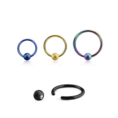 PVD-Pläterad BCR 1.2mm med 5mm frostad kula