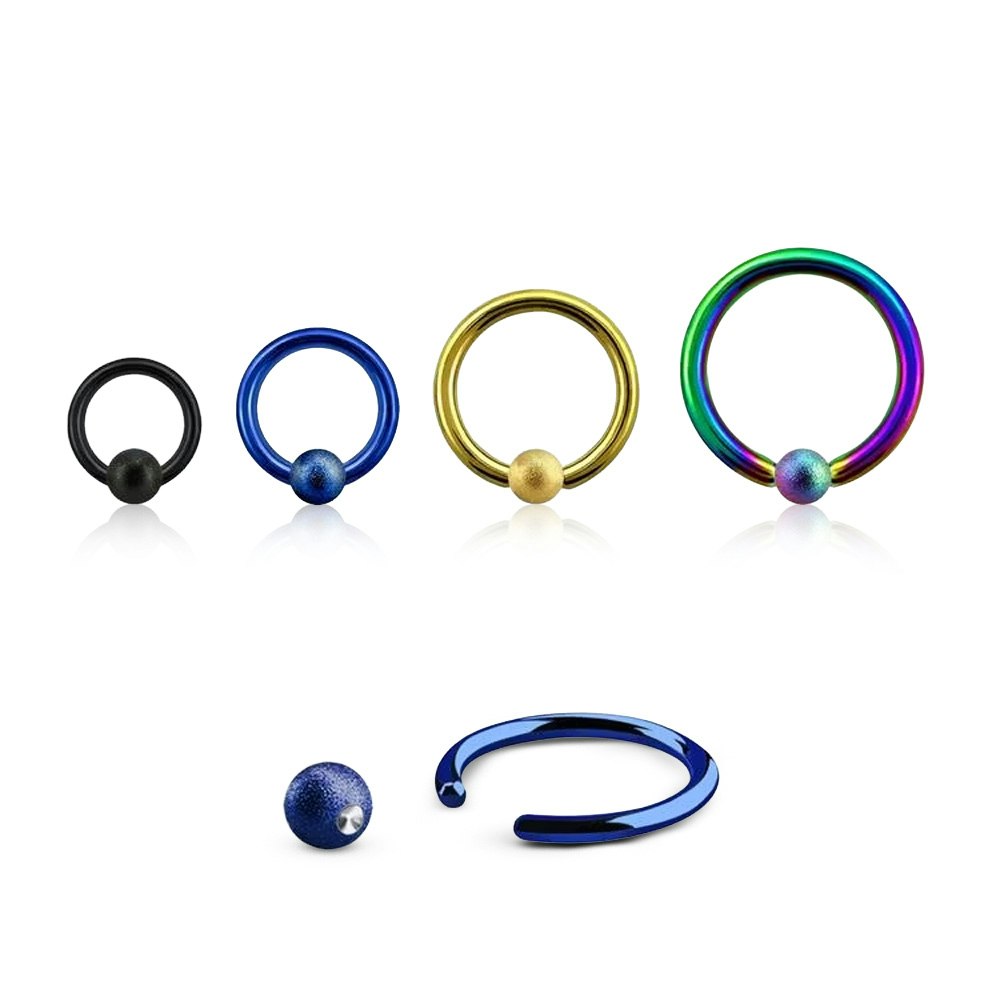 PVD-Pläterad BCR 1.6mm med 4mm frostad kula