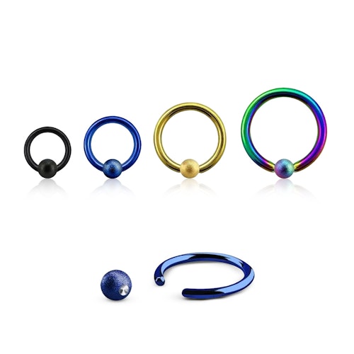 PVD-Pläterad BCR 1.6mm med 4mm frostad kula