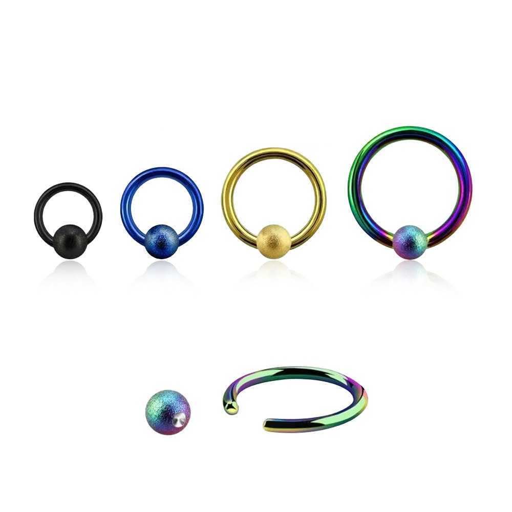 PVD-Pläterad BCR 1.6mm med 5mm frostad kula