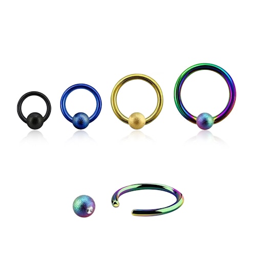 PVD-Pläterad BCR 1.6mm med 5mm frostad kula