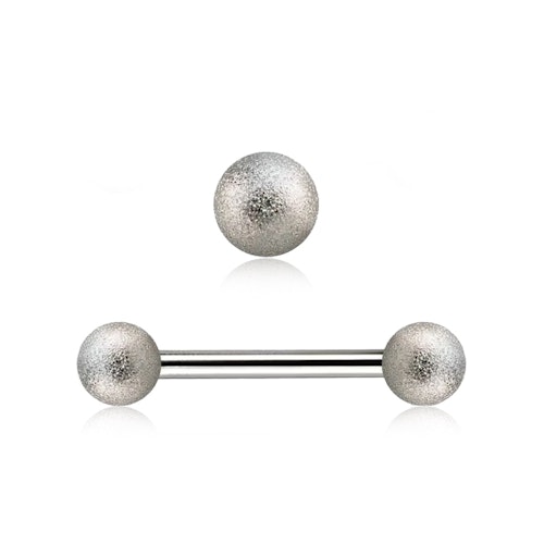 Barbell 1.6mm med 5mm frostade kulor