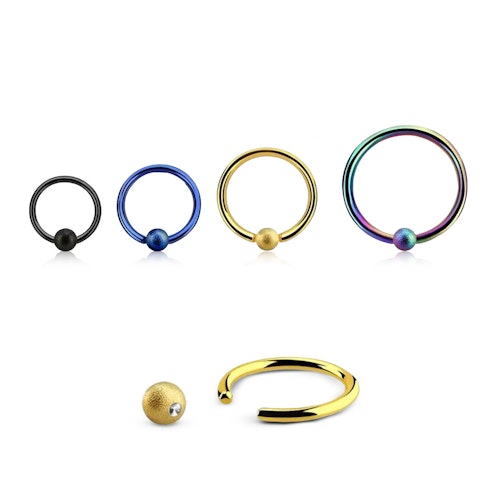 PVD-Pläterad BCR 1.2mm med 3mm frostad kula