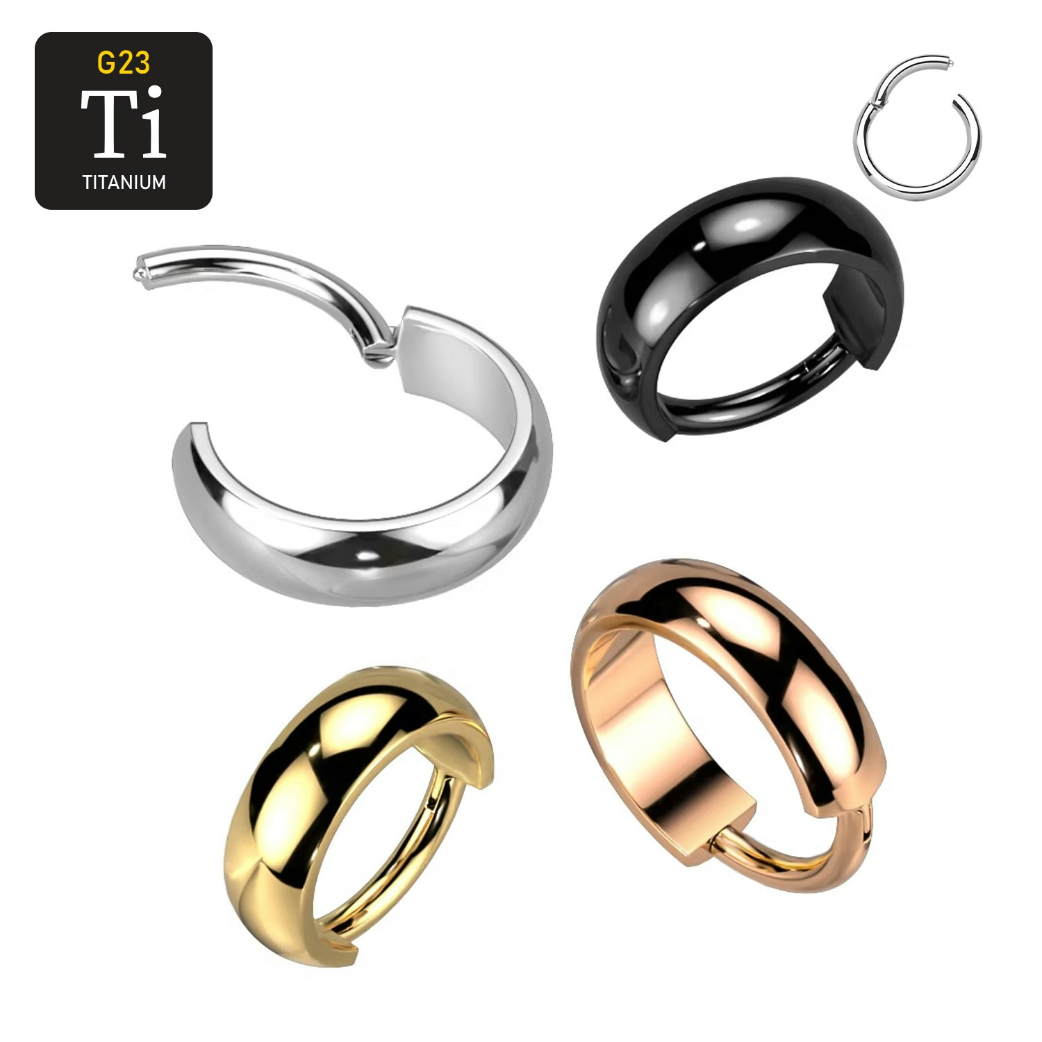 Segmentring i titanium 1.2mm med vid rundad front