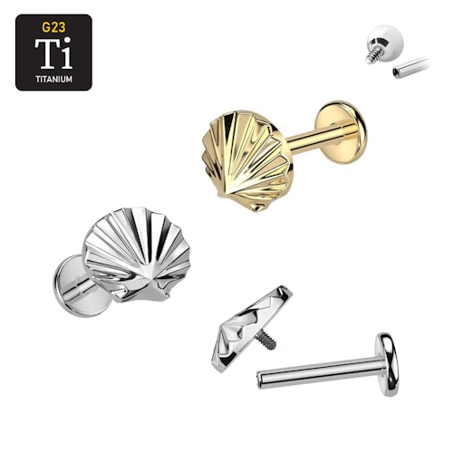 Labret i titanium 1.2mm - Snäckformad topp