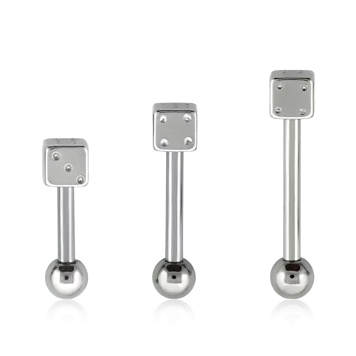 Tragus Barbell 1.2mm med 3mm tärning