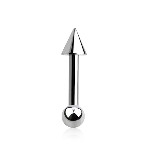 Tragus Barbell 1.2mm med 3mm kula och 4mm kon