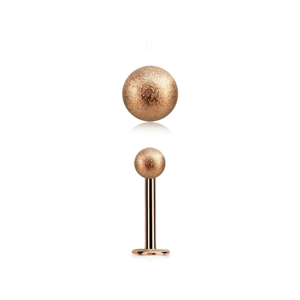 Labret / Monroe roséguld 1.2mm med 4mm frostad kula
