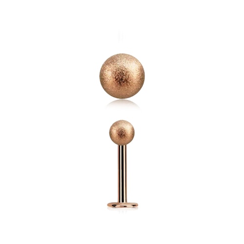 Labret / Monroe roséguld 1.2mm med 4mm frostad kula