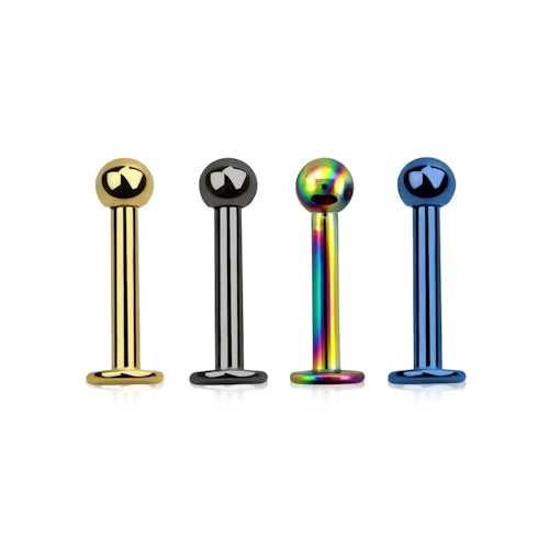 Eloxerad labret 1.6mm med 3mm kula