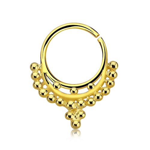 Septum piercing i guldpläterad 925 silver - Inspired by Indian Design