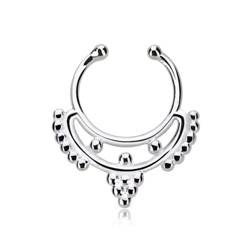 Fake septum / septum hanger i 925-silver - Indian Design