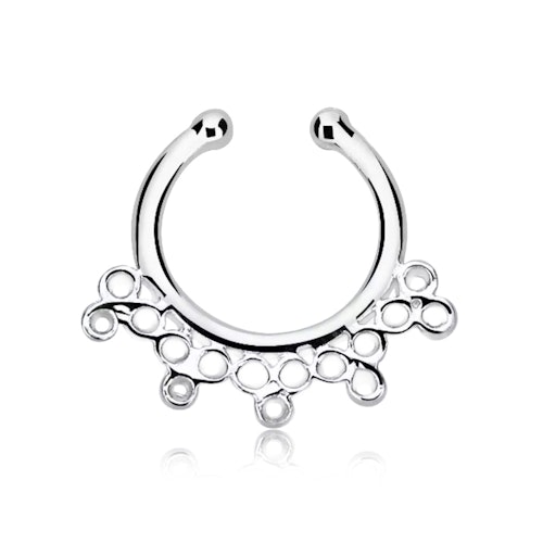 Fake septum / septum hanger i 925-silver - Hollow Indian Design