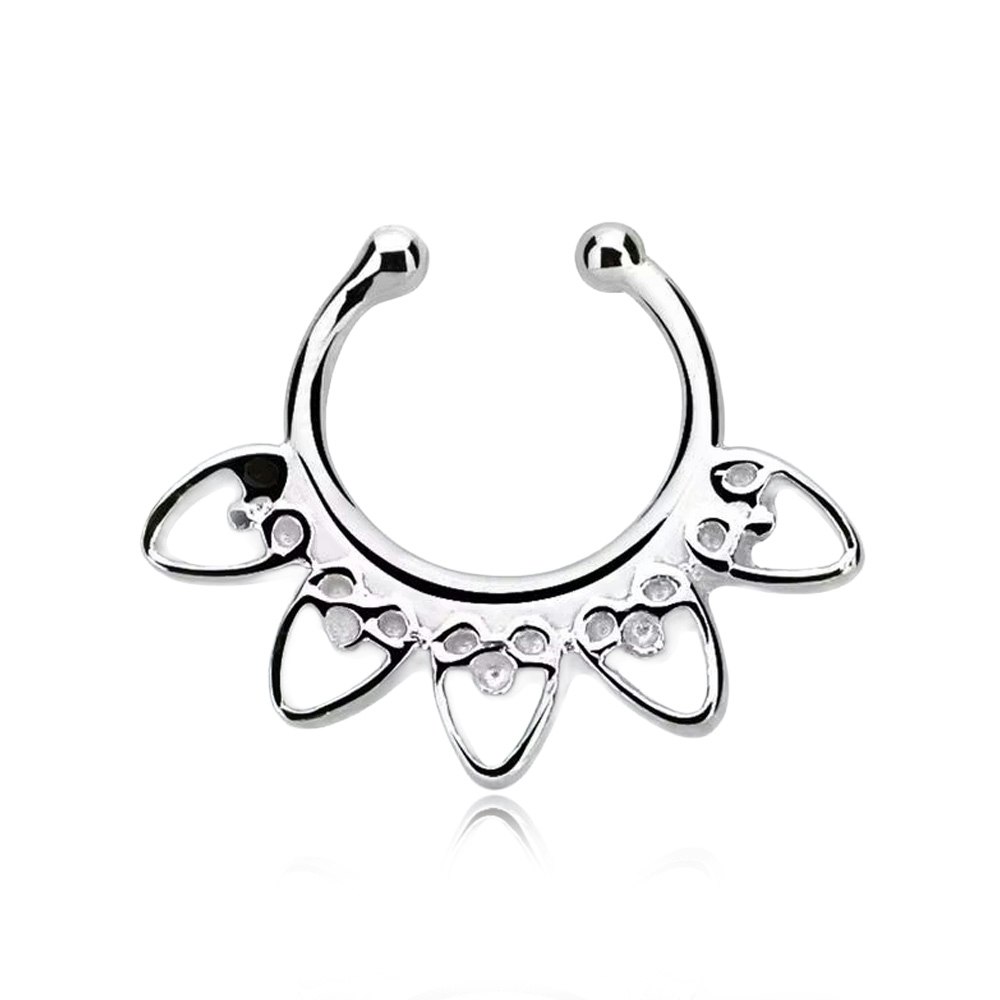 Fake septum / septum hanger i 925-silver - Indian Heart Design