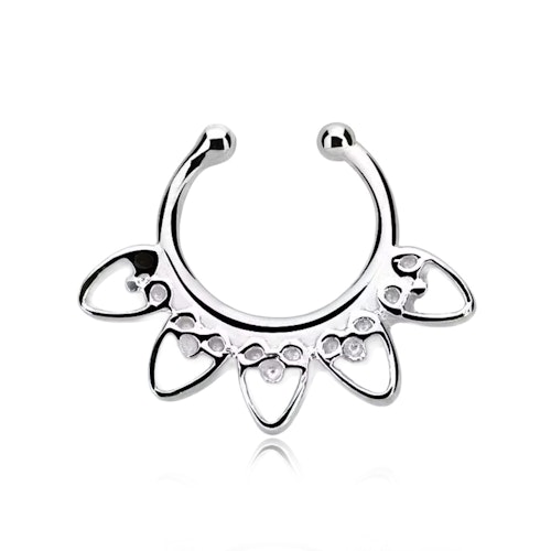 Fake septum / septum hanger i 925-silver - Indian Heart Design