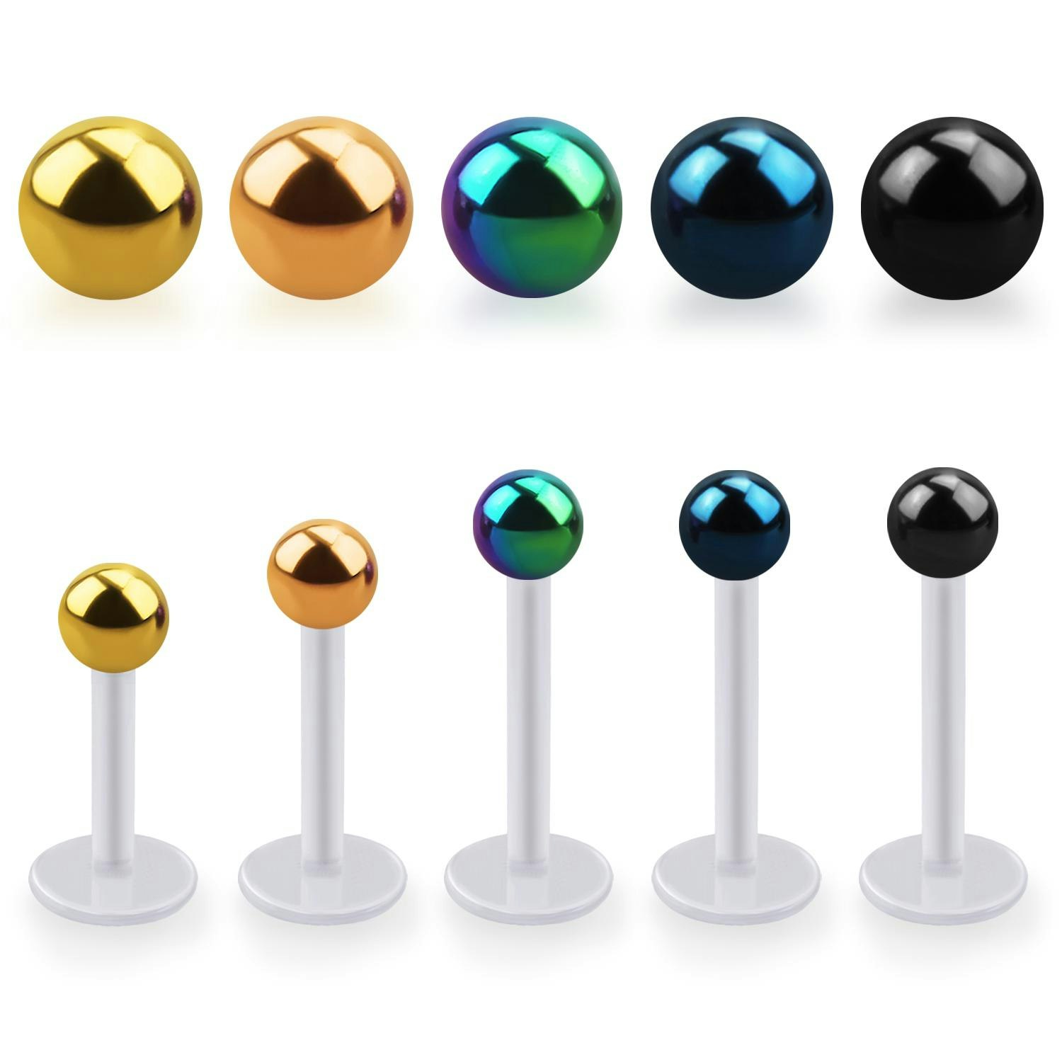 BIO-Flex Labret / Monroe 1.2mm med PVD-Pläterad 3mm kula