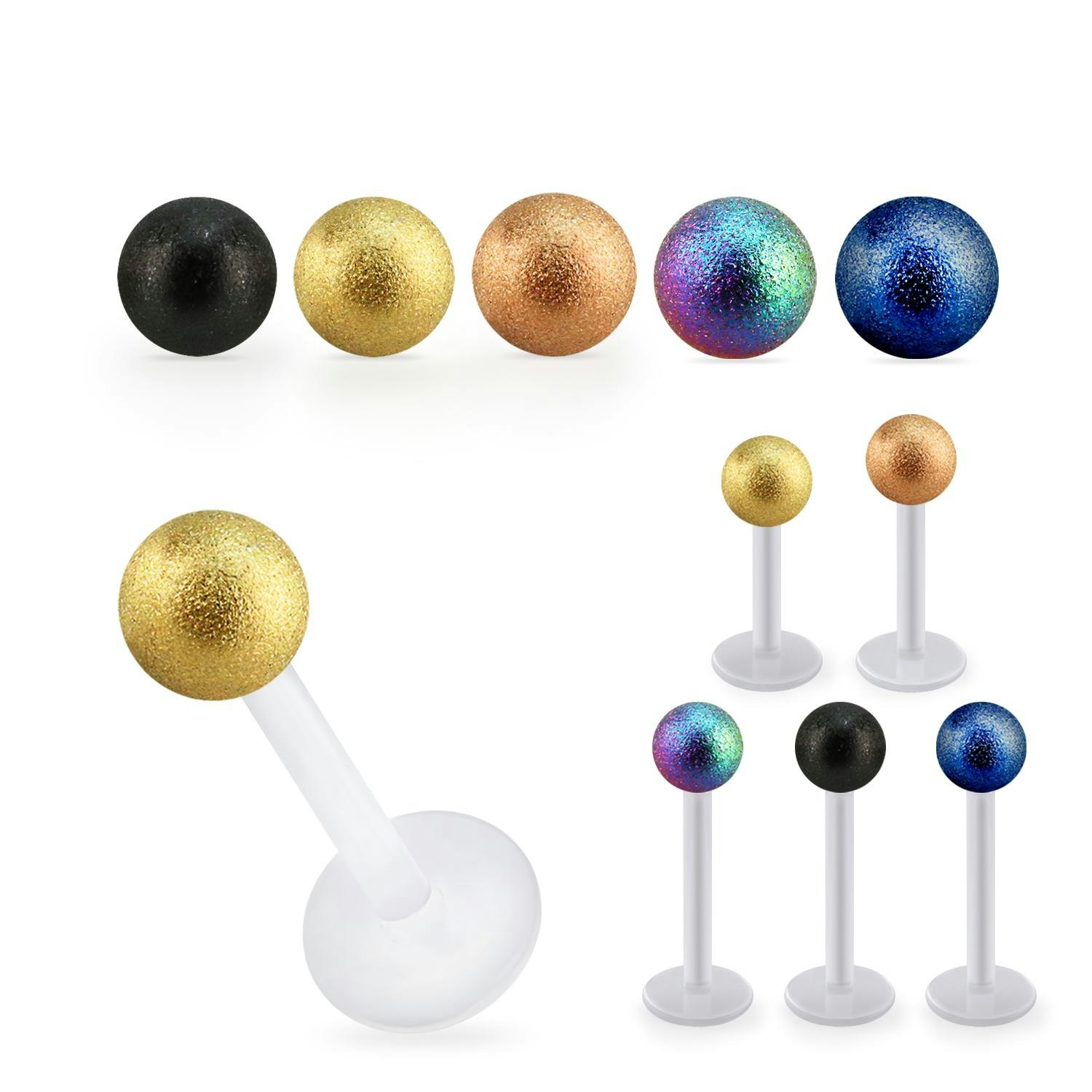 BIO-Flex Labret / Monroe 1.2mm med PVD-Pläterad frostad 4mm kula