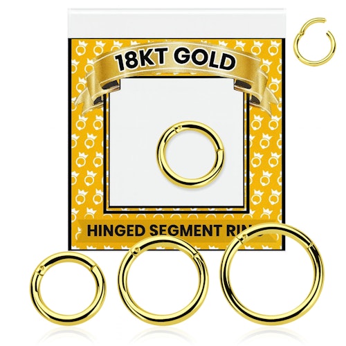 Clicker ring med gångjärn 1.6mm äkta 18 karat guld