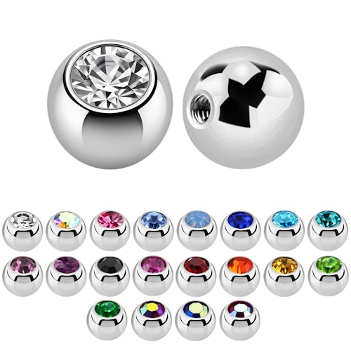Lös kula med crystal 0.8mm / 3mm