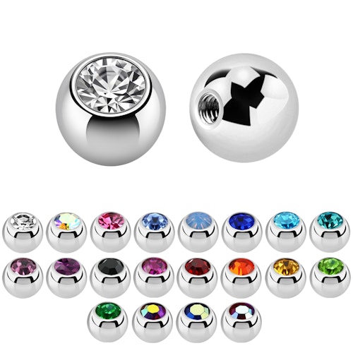 Lös kula med crystal 1.2mm / 4mm