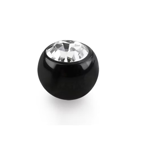 PVD-Pläterad Lös kula 2.5mm diameter 1.2mm gänga med crystal (lös del)