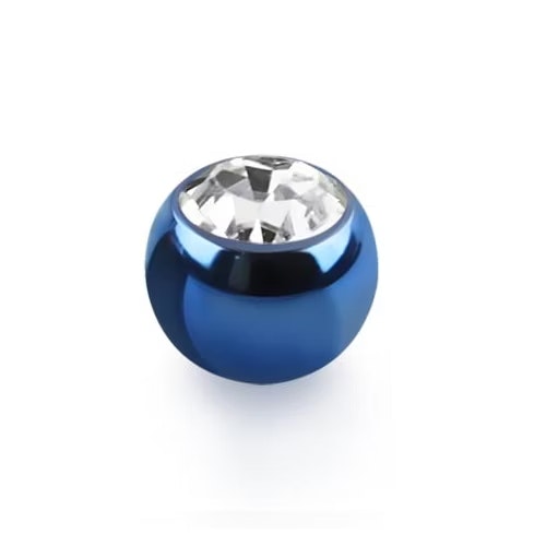 PVD-Pläterad Lös kula 2.5mm diameter 1.2mm gänga med crystal (lös del)