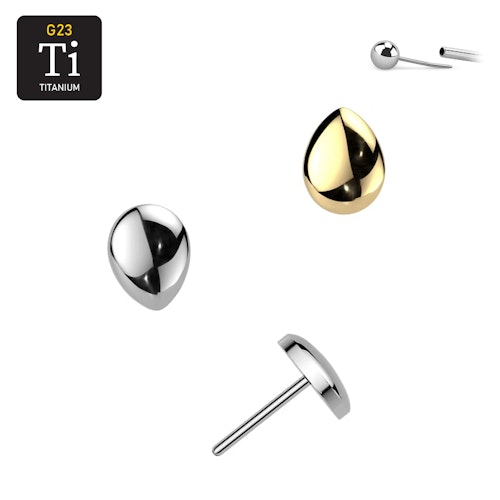Threadless topp i titanium - Droppformad topp med rundade kanter