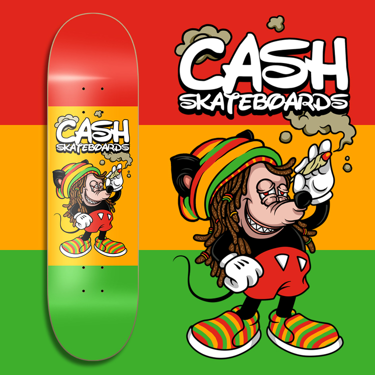 Cash Skateboards "Rasta Mouse”