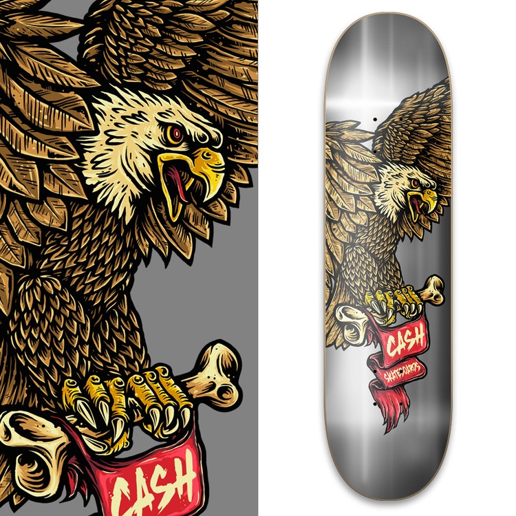 Cash skateboards ”Eagle Silver" - cashskateboards.se