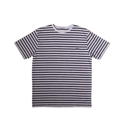 FALLEN - STRIPES Tee - HEATHER GRAY / BLACK