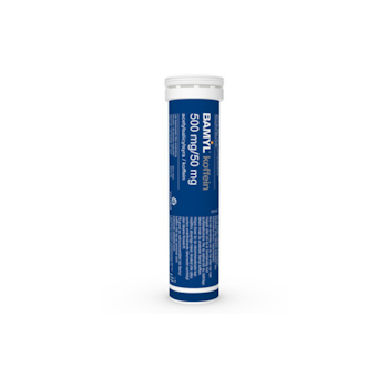 Bamyl koffein, brustablett 500 mg/50 mg, 25 st