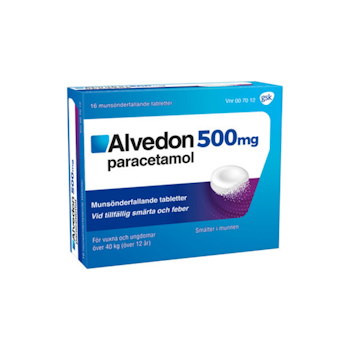 Alvedon, munsönderfallande tablett 500 mg, 16 st