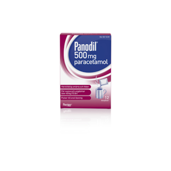 Panodil, pulver till oral lösning i dospåse 500 mg, 12 st