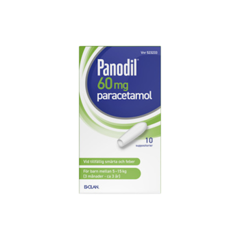 Panodil, suppositorium 60 mg, 10 st
