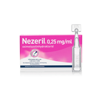 Nezeril, näsdroppar, lösning i endosbehållare 0,25 mg/ml, 2 X 10 X 0,1 ml