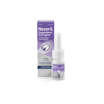 Nezeril Dexpantenol, nässpray, lösning 0,25 mg/ml, 7,5 ml