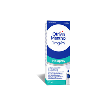 Otrivin Menthol (utan konserveringsmedel), nässpray, lösning 1 mg/ml, 10 ml