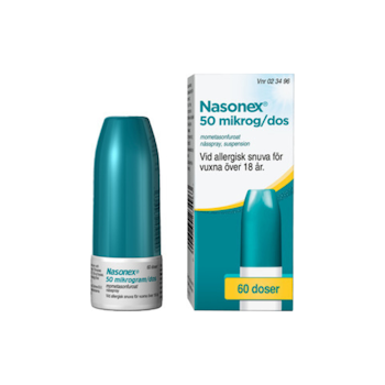 Nasonex, nässpray, suspension 50 mikrogram/dos Organon Sweden AB, 60 doser