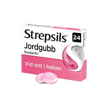 Strepsils Jordgubb, sugtablett, 24 st