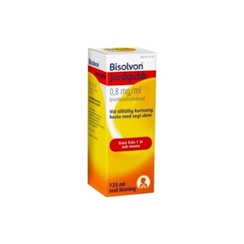 Bisolvon Jordgubb, oral lösning 0,8 mg/ml, 125 ml