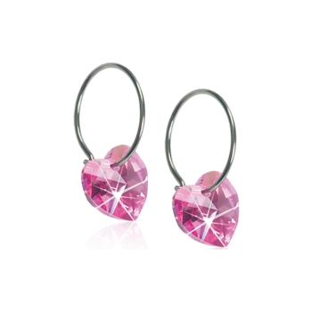 ÖRHÄNGE NT RING HEART ROSE 14MM