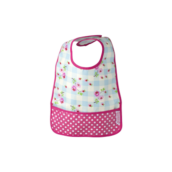 EASY WIPE BIB PLAID
