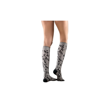 COTTON KNEE GREY LEOPARD L